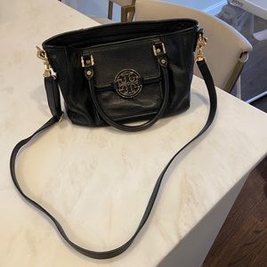 Tori Burch black cross body - excellent condition with gold details and strap